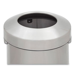 Refine Series Waste Receptacle, Round, 23 Gal, Stainless Steel, Silver