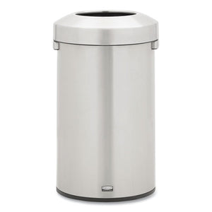 Refine Series Waste Receptacle, Round, 23 Gal, Stainless Steel, Silver