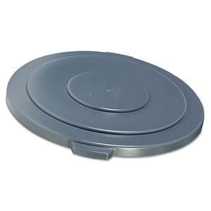 Round Flat Top Lid, For 55 Gal Round Brute Containers, 26.75" Diameter, Gray