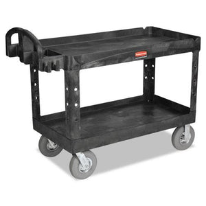 ESRCP454610BLA - Heavy-Duty 2-Shelf Utility Cart, Pneumatic Wheels, 25-1-4w X 54d X 39-1-4h, Bk