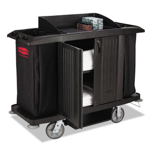 ESRCP6191BLA - Full-Size Housekeeping Cart, Three-Shelf, 22w X 60d X 50h, Black