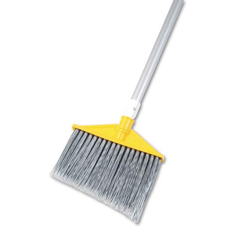 ESRCP6385GRA - Angled Large Brooms, Poly Bristles, 48 7-8" Aluminum Handle, Silver-gray