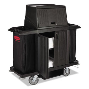ESRCP9T19BLA - Full Size Housekeeping Cart With Doors, 22w X 60d X 67 1-2h, Black