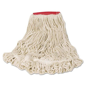 ESRCPD253WHI - Super Stitch Looped-End Wet Mop Head, Cotton-synthetic, Large Size, Red-white