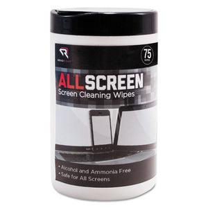 ESREARR15045 - Allscreen Screen Cleaning Wipes, 6" X 6", White, 75-tub