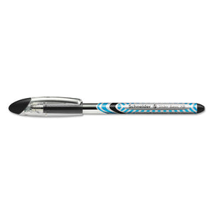 Schneider Slider Stick Ballpoint Pen, 1.4mm, Black Ink, Black-silver Barrel, 10-box