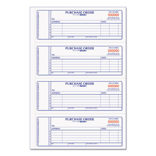 ESRED1L176 - Purchase Order Book, 7 X 2 3-4, Two-Part Carbonless, 400 Sets-book