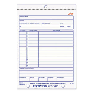 ESRED2L259 - Receiving Record Book, 5 9-16 X 7 15-16, Two-Part Carbonless, 50 Sets-book