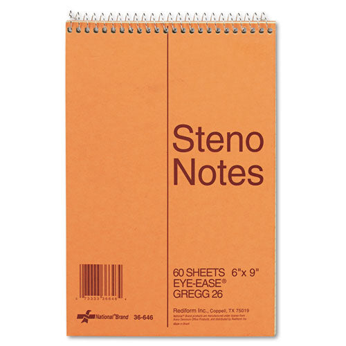 ESRED36646 - Standard Spiral Steno Book, Gregg Rule, 6 X 9, Green, 60 Sheets