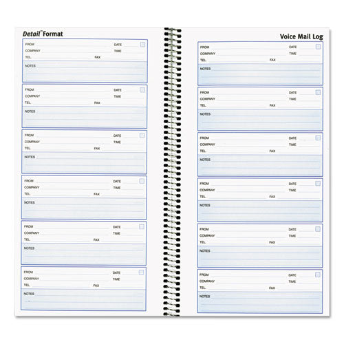 ESRED51113 - Voice Mail Wirebound Log Books, 5 5-8 X 10 5-8, 600 Sets-book