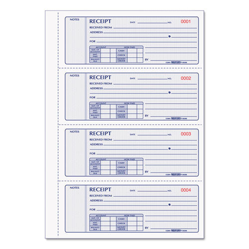ESRED8K808 - Receipt Book, 7 X 2 3-4, Triplicate With Carbons, 200 Sets-book