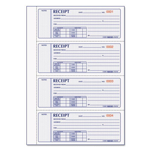 ESRED8L818 - Money Receipt Book, 7 X 2 3-4, Carbonless Triplicate, 200 Sets-book