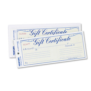 ESRED98002 - Gift Certificates W-envelopes, 8-1-2w X 3-2-3h, Blue-gold, 25-pack