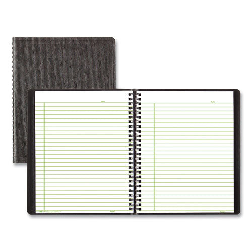 Ecologix Wirebound Notebook, College Rule, Black Cover, 8.88 X 7.13, 80 Sheets