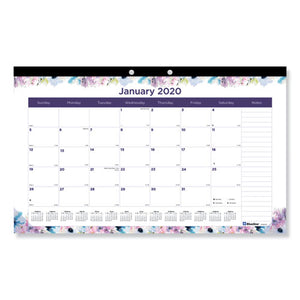 Passion Monthly Deskpad Calendar, Chipboard Back, Floral Design, 22 X 17, 2021