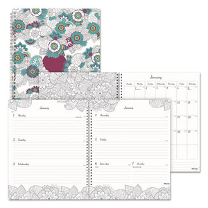 ESREDC291101 - DOODLEPLAN WEEKLY-MONTHLY APPOINTMENT BOOK, 11 X 8 1-2, BOTANICA, 2019