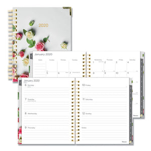 Romantic Weekly-monthly Hard Cover Planner, 9.25 X 7.25, Floral Cover, 2021