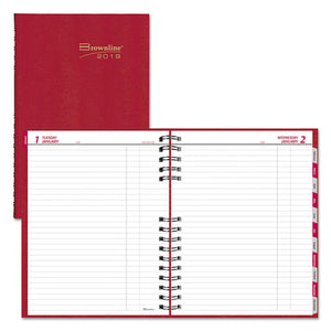 ESREDC550CRED - COILPRO DAILY PLANNER, RULED, 1 PAGE-DAY, 7 7-8 X 10, RED, 2019