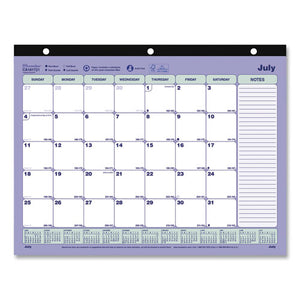 Academic 13-month Desk Pad Calendar, 11 X 8.5, Black Binding, 13-month (july To July): 2021  To 2022