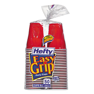 ESRFPC20950CT - Easy Grip Disposable Plastic Party Cups, 9 Oz, Red, 50-pack, 12 Packs-carton
