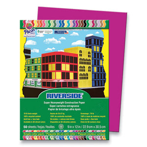 Riverside Construction Paper, 76 Lb, 9 X 12, Magenta, 50-pack
