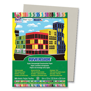 Riverside Construction Paper, 76 Lb, 9 X 12, Gray, 50-pack