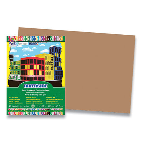 Riverside Construction Paper, 76 Lb, 12 X 18, Light Brown, 50-pack