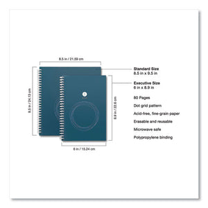 Wave Smart Reusable Notebook With Pen, Quadrille (dot Graph) Rule, Blue Cover, 8.9 X 6, 40 Sheets