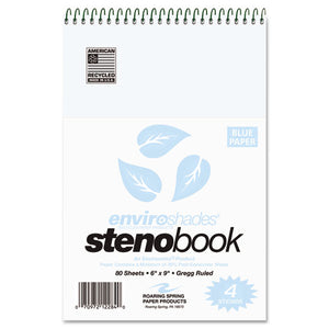 Enviroshades Steno Notebook, Gregg Rule, 6 X 9, Blue, 80 Sheets, 4-pack