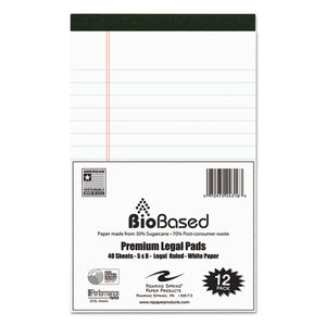 ESROA24316 - Usda Certified Bio Preferred Legal Pad, Ruled, 5 X 8, 40 Sheets, White, 12-pack