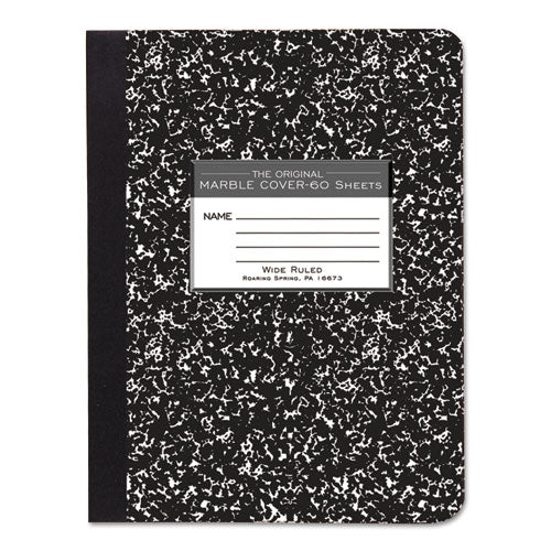 ESROA77222 - Marble Cover Composition Book, Wide Rule, 9 3-4 X 7 1-2, 60 Pages