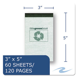 Little Green Book, Narrow Rule, Gray Cover, 3 X 5, 60 Sheets