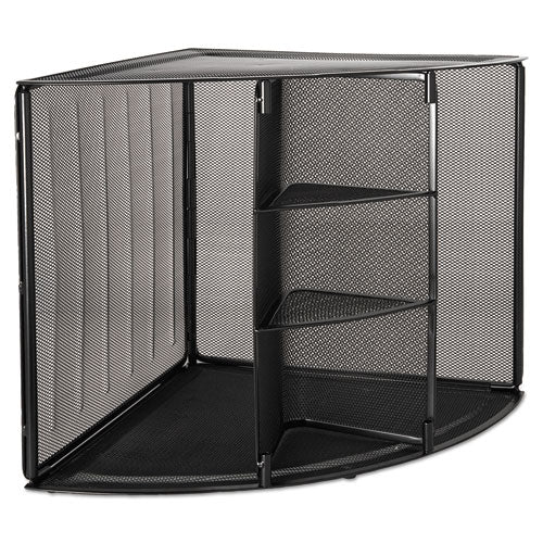 ESROL62630 - Mesh Corner Desktop Shelf, Five Sections, 20 X 14 X 13, Black