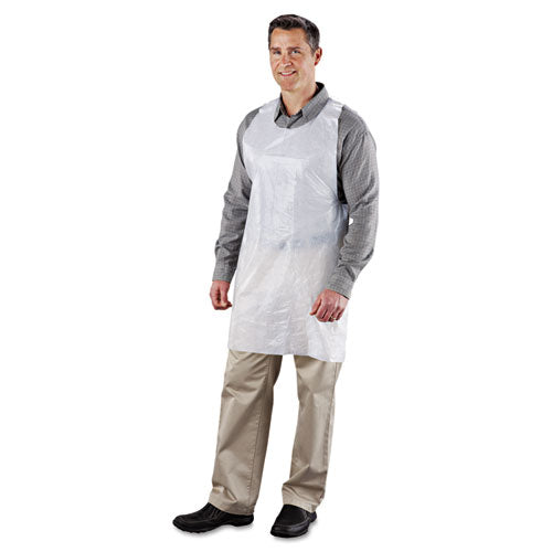 ESRPPDA2442 - Poly Apron, White, 24 In. W X 42 In. L, One Size Fits All, 1000-carton