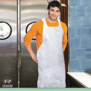 ESRPPDA2846 - Poly Apron, White, 28 In. X 46 In., 100-pack, One Size Fits All, 10 Pack-carton