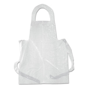 Poly Apron, White, 28 In. X 55 In., 1 Mil., One Size Fits All, 100-pack