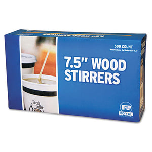 ESRPPR825CT - Wood Coffee Stirrers, 7 1-2" Long, Woodgrain, 500 Stirrers-box, 10 Boxes-carton