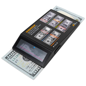 Portable Ultraviolet Counterfeit Detector, 2.6 X 0.6 X 4.5, Black