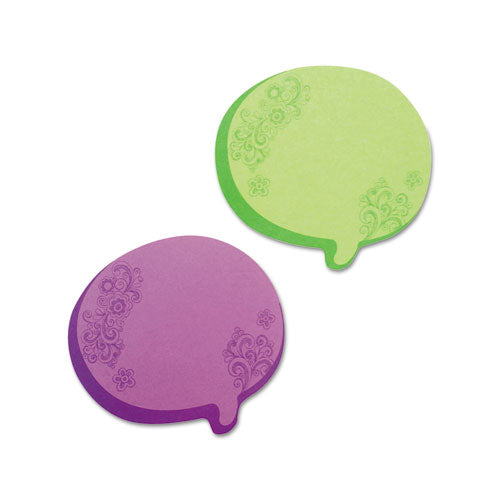 ESRTG22102 - Thought Bubble Notes, 2 3-4 X 3, Green-purple, 75-Sheet Pads, 2-set