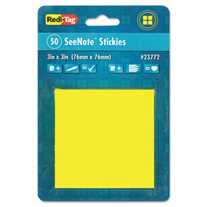 Transparent Film Sticky Notes, 3 X 3, Neon Yellow, 50-sheets-pad