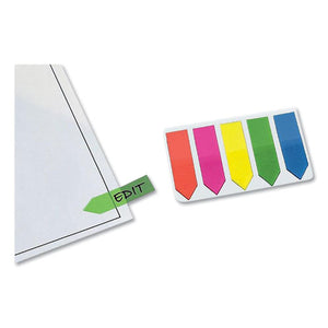 Removable Small Arrow Page Flags, Blue, Green, Orange Pink, Yellow, 125-pack