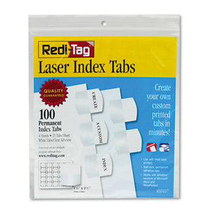 ESRTG33117 - Laser Printable Index Tabs, 1 1-8 Inch, White, 100-pack