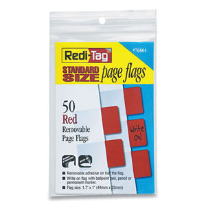 Easy-to-read Self-stick Index Tabs, 0.43" Wide, Red, 50-pack