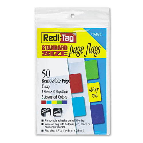 ESRTG76820 - Removable Page Flags, Red-blue-green-yellow-purple, 10-color, 50-pack