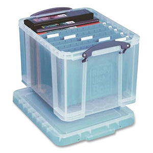 Snap-lid Storage Bin, 8.45 Gal, 14" X 18" X 12.25", Clear-blue, 3-pack