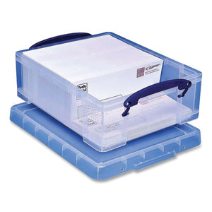 Snap-lid Storage Bin, 2.14 Gal, 11" X 14" X 5", Clear-blue