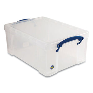Snap-lid Storage Bin, 2.37 Gal, 10.25" X 14.5" X 6.25", Clear-blue, 4-pack