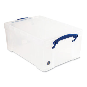 Snap-lid Storage Bin, 2.38 Gal, 10.25" X 14.5" X 6.25", Clear-blue