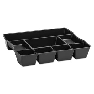 ESRUB21864 - Nine-Compartment Deep Drawer Organizer, Plastic, 14 7-8 X 11 7-8 X 2 1-2, Black