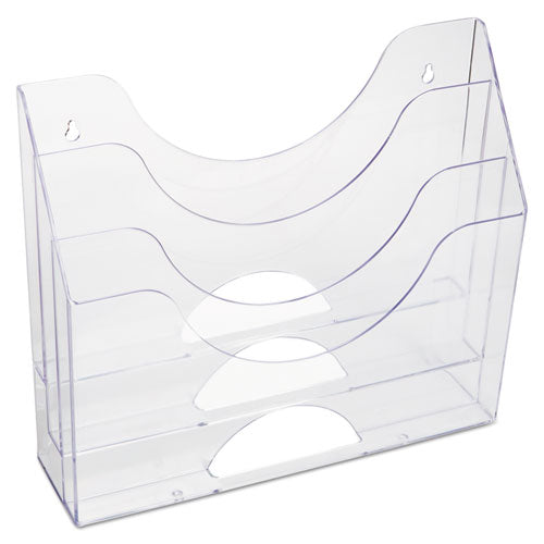 ESRUB96050ROS - Three-Pocket File Folder Organizer, Plastic, 13 X 3 1-2 X 11 1-2, Clear